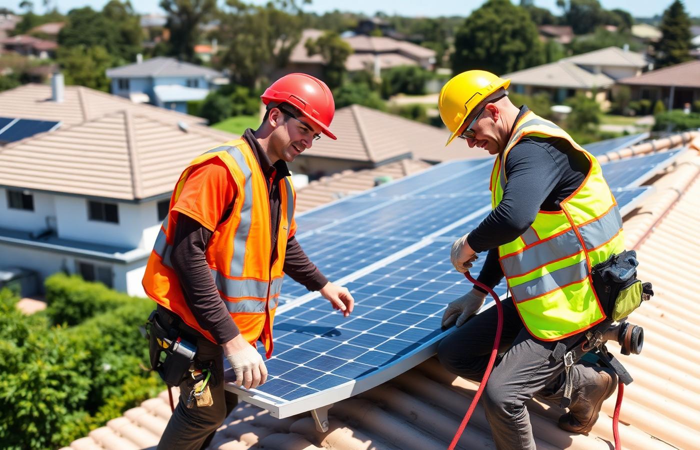 CK SUNPOWER installers fitting solar panels